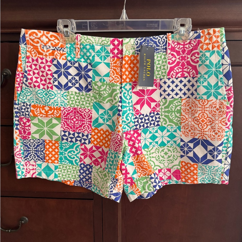 Polo Ralph Lauren Women’s Patchwork Chino 5” Shorts NWT $80 Retail